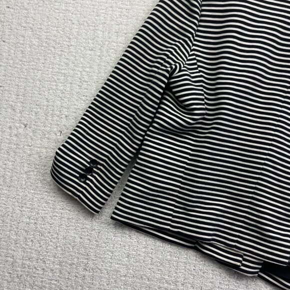 BCBG Maxazria Women Black / White Striped Blazer Jacket Size Small Preppy Glam - Picture 12 of 14